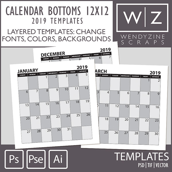 oscraps com digital scrapbook store scrapbooking art all new 12 x 12 calendar template