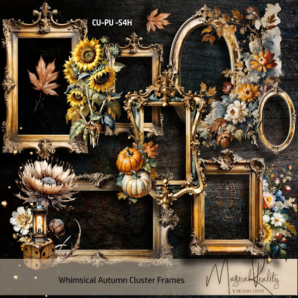 Whimsical Autumn Clusters CU by MagicalReality Designs