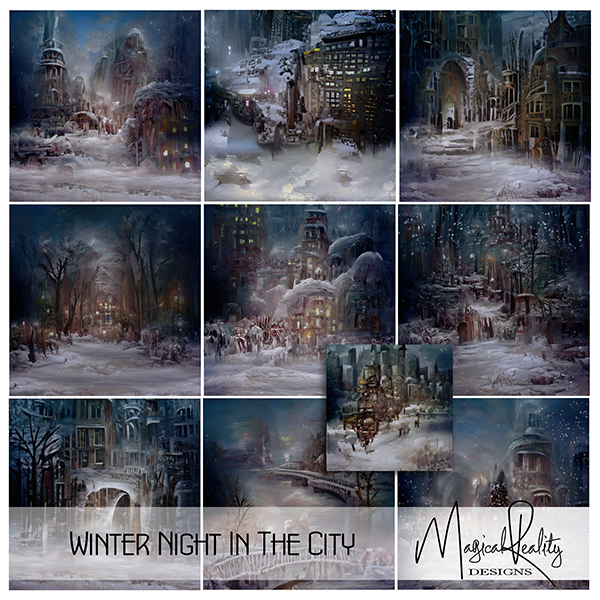 Winter Night In The City by MagicalReality Designs  