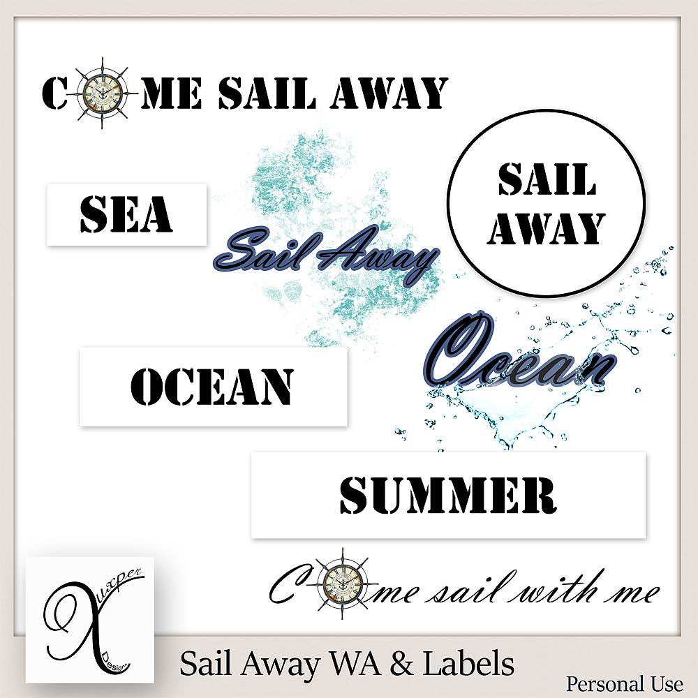 Sail Away Word Art