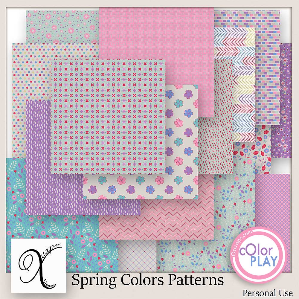 Spring Colors Pattern Papers