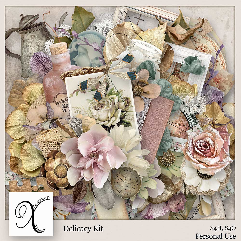 Digital Scrapbooking Kit, Vintage Scrapbook Kit, Scrapbook Digital