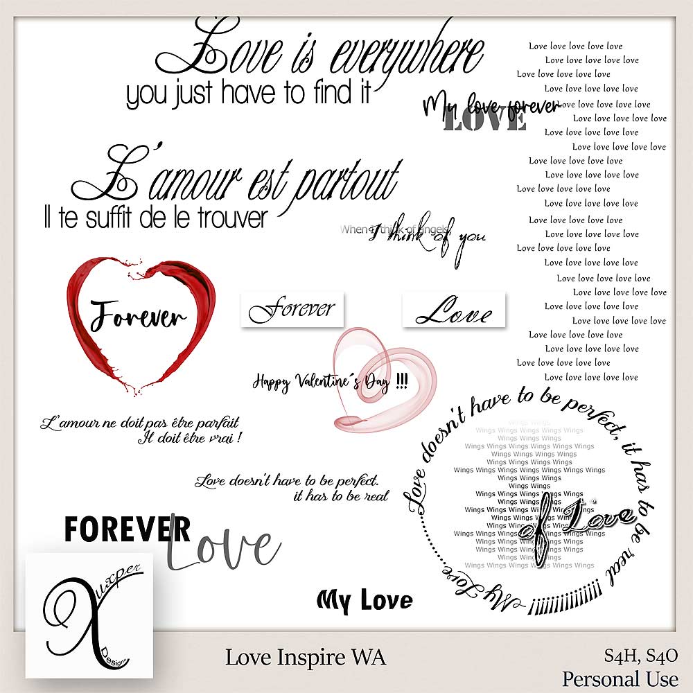 Love Inspire Word Art