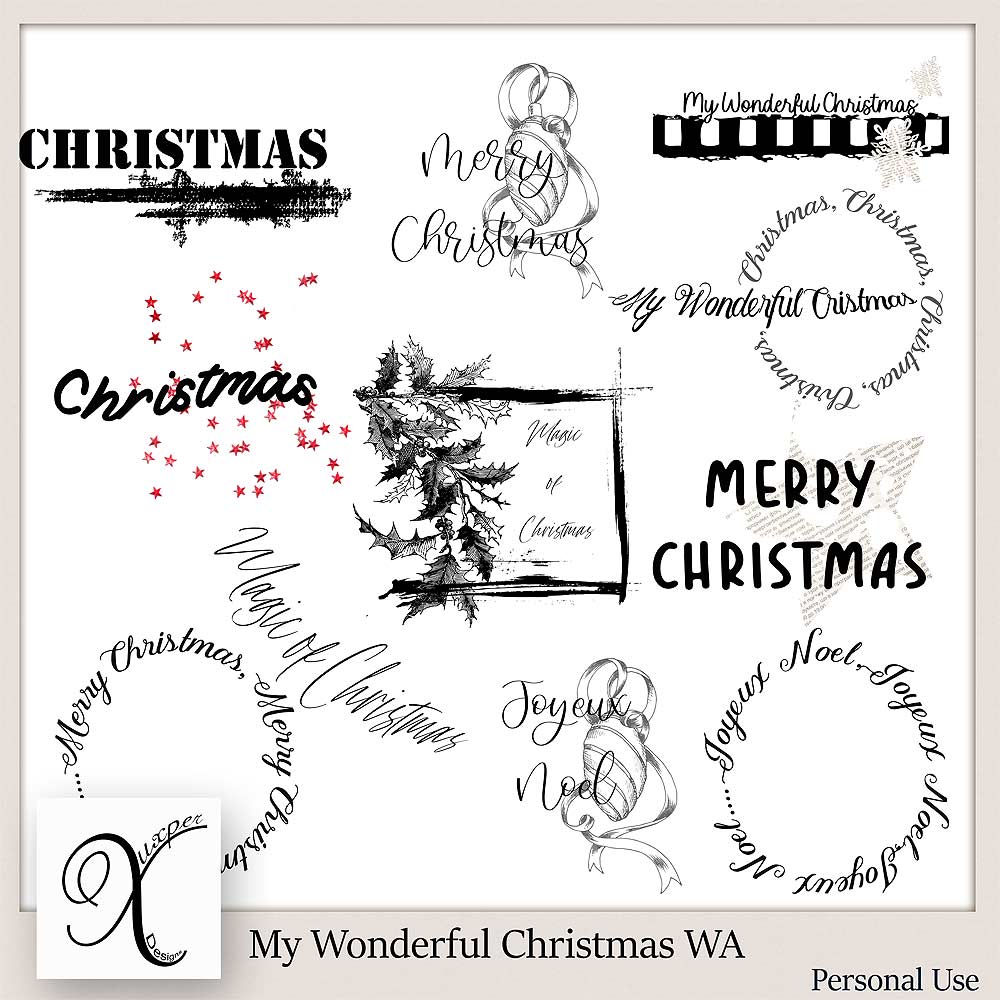 My Wonderful Christmas Word Art