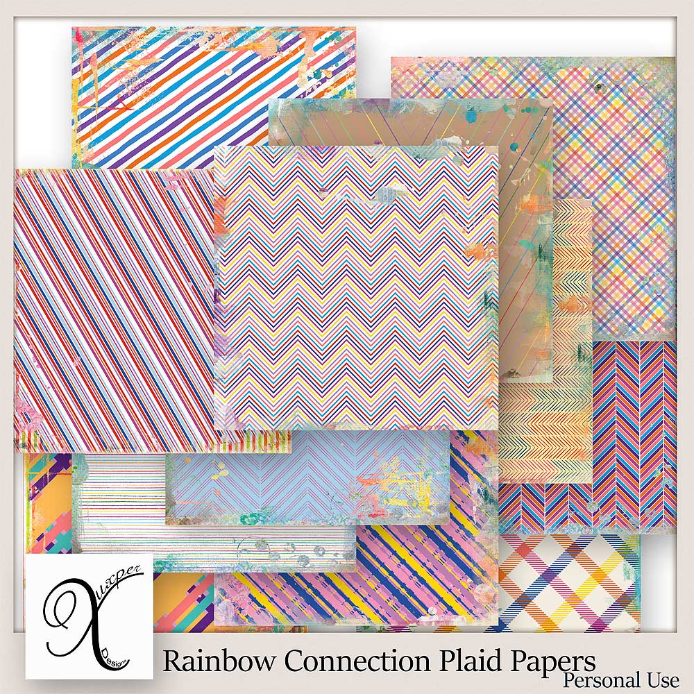 Rainbow Connection Plaid Papers