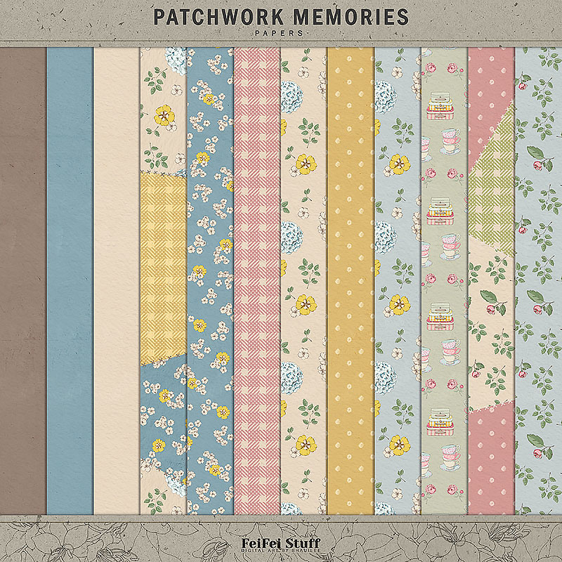 Patchwork Memories Paper Pack by FeiFei Stuff