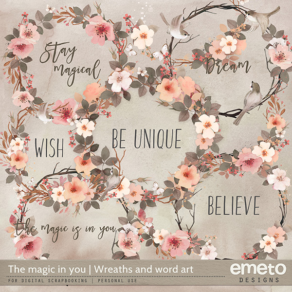 The magic in you - Wreaths and word art