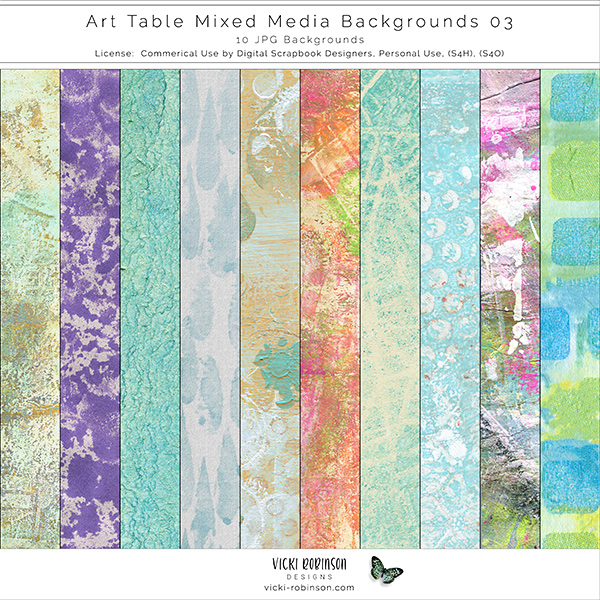 Art Table Mixed Media Backgrounds 03