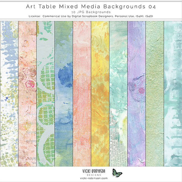 Art Table Mixed Media Backgrounds 04