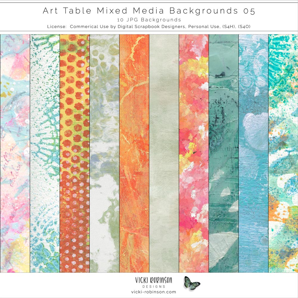Art Table Mixed Media Backgrounds 05