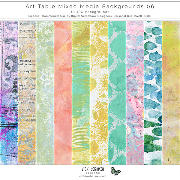 Art Table Mixed Media Backgrounds 06