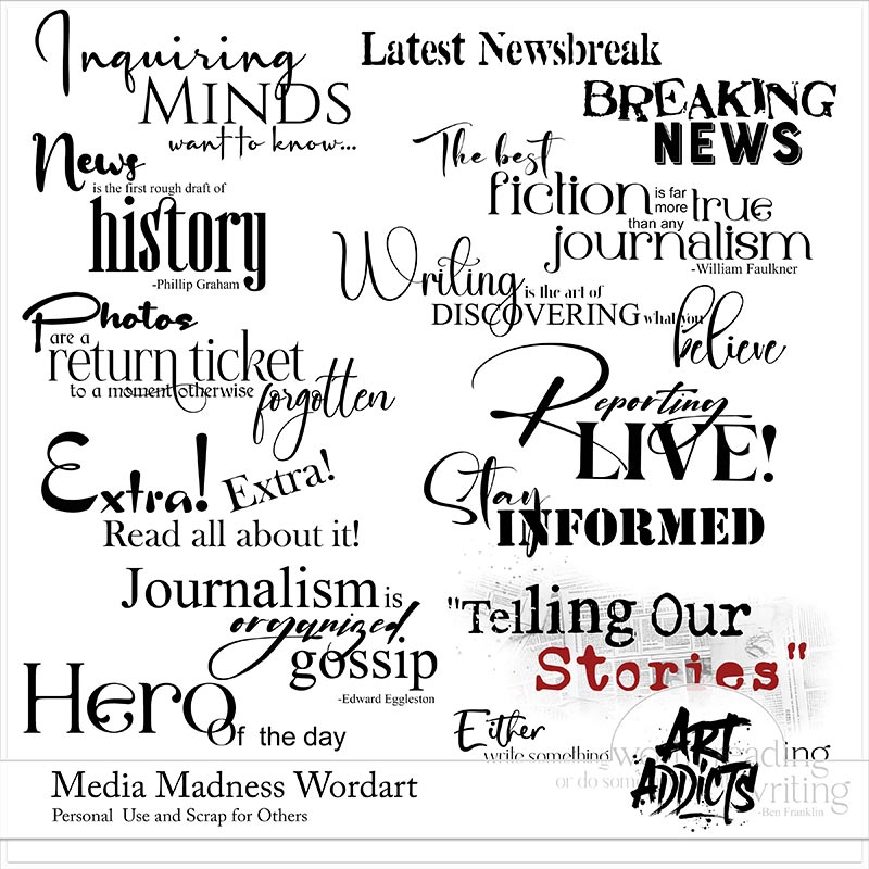Media Madness Wordart and Brushes