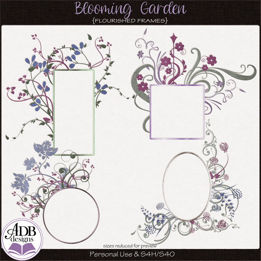 Blooming Garden Flourished Frames by ADB Designs