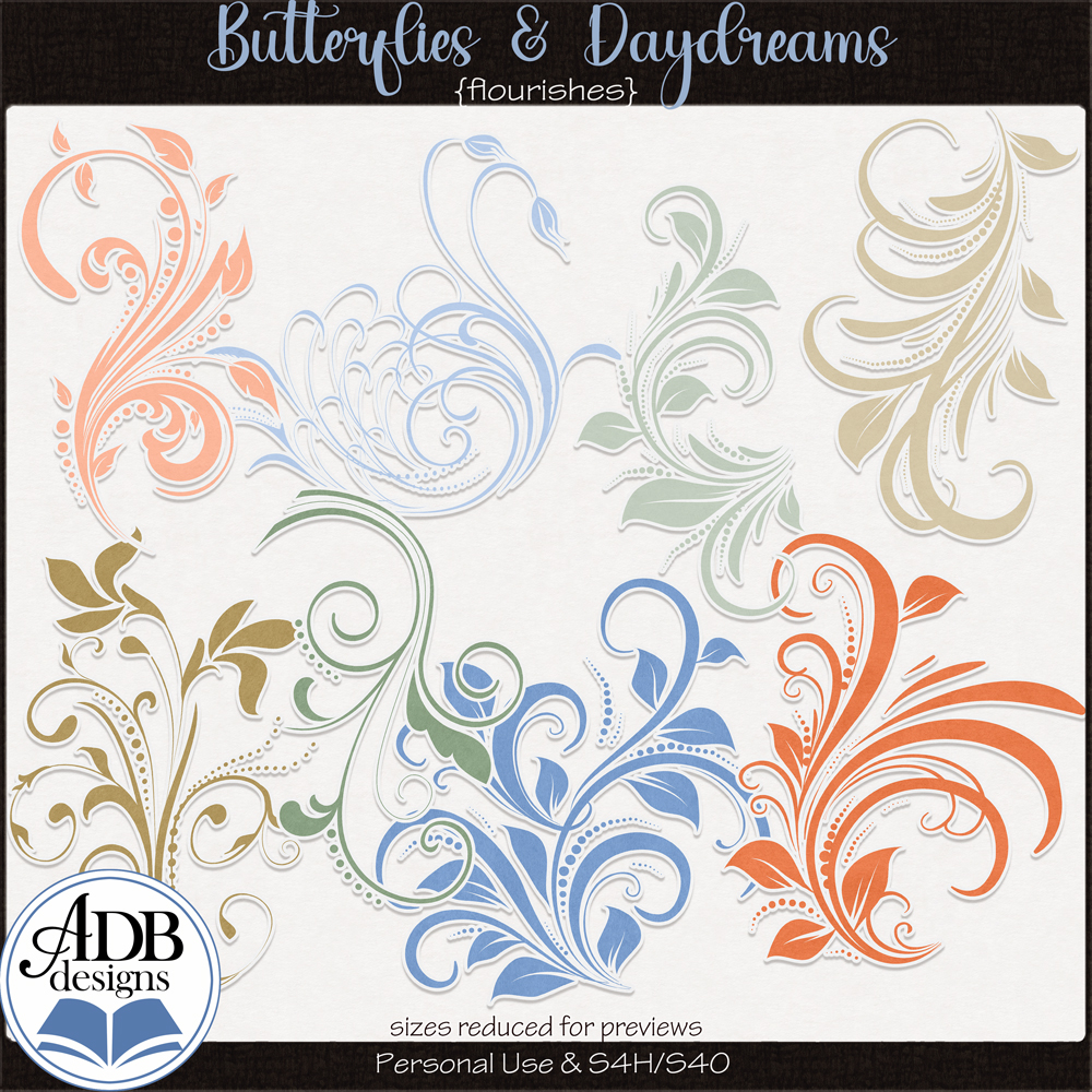 Butterflies & Daydreams Flourishes by ADB Designs