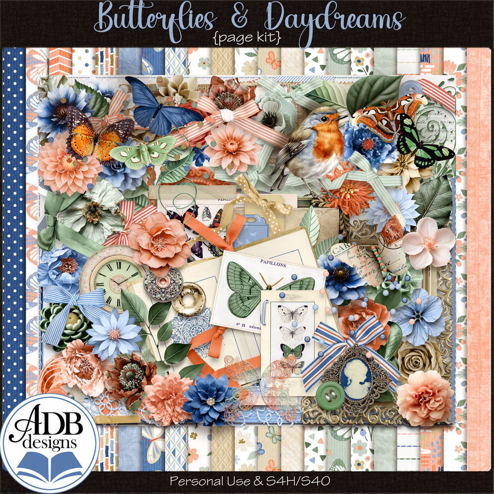 Butterflies & Daydreams Page Kit by ADB Designs