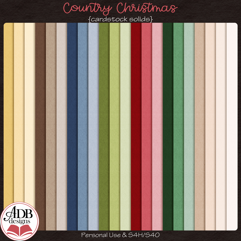 Country Christmas Solid Papers by ADB Designs