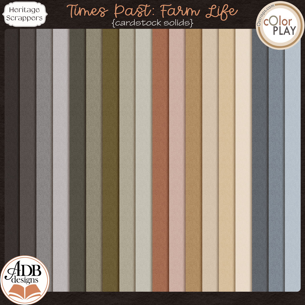 Times Past: Farm Life Solid Papers by ADB Designs