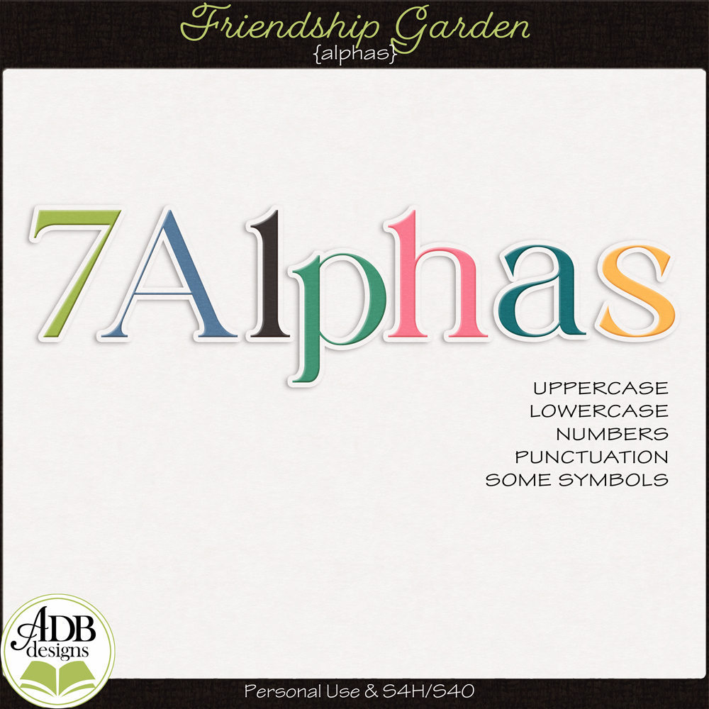 Friendship Garden Alphas by ADB Designs