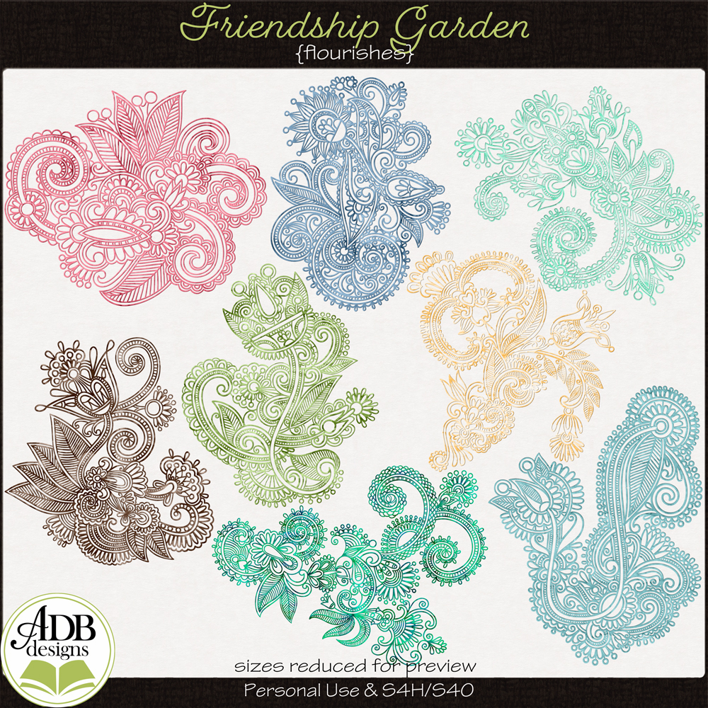 Friendship Garden Flourishes by ADB Designs