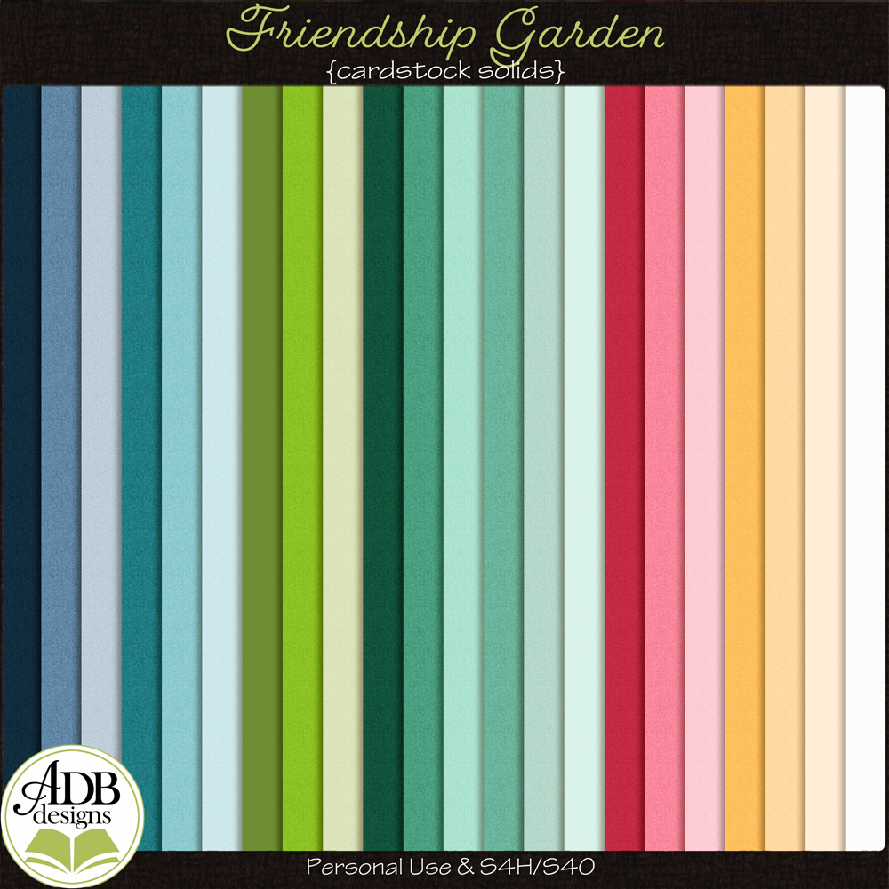 Friendship Garden Cardstock Solid Papers by ADB Designs