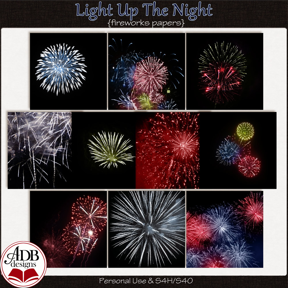 Light Up The Night Fireworks Papers by ADB Designs