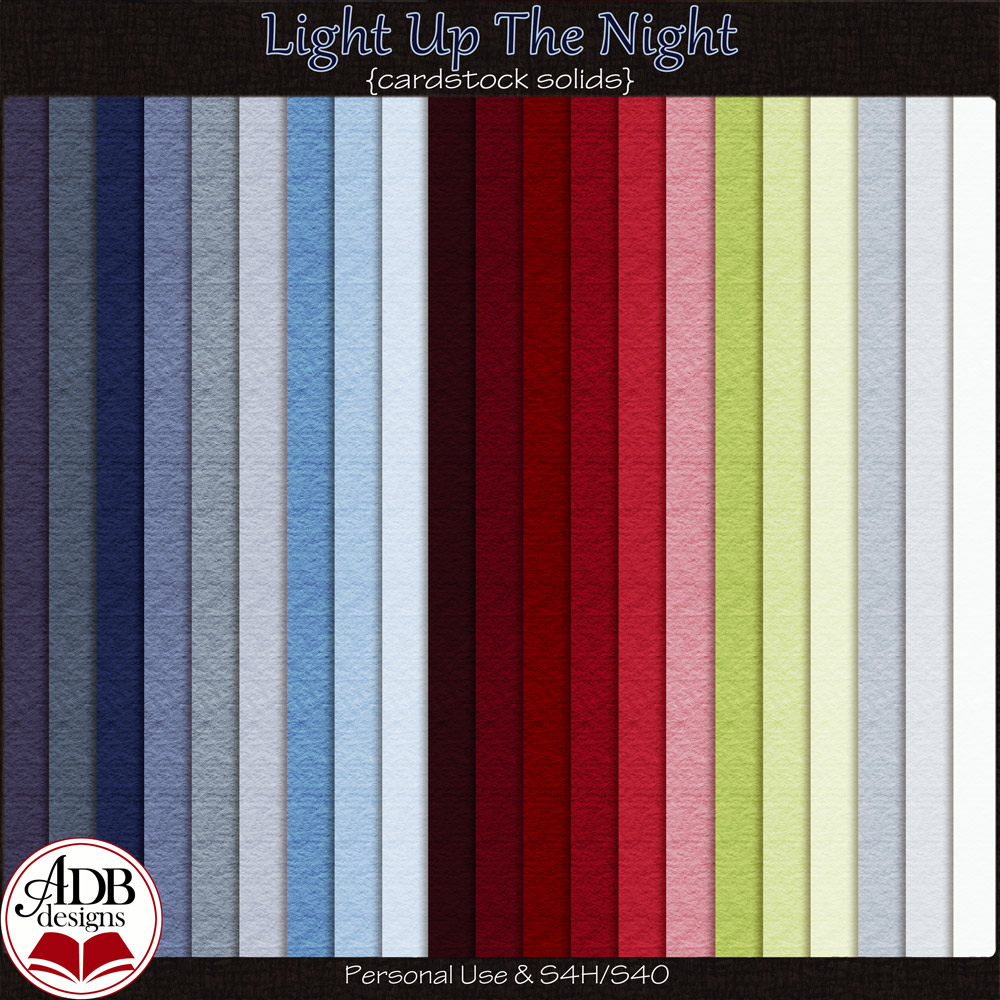 Light Up The Night Cardstock Solid Papers by ADB Designs