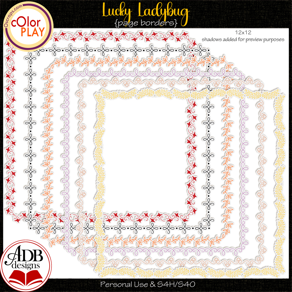 Lucky Ladybug Borders by ADB Designs