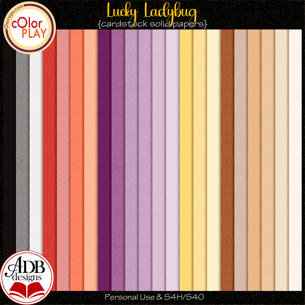 Lucky Ladybug Cardstock Solid Papers by ADB Designs