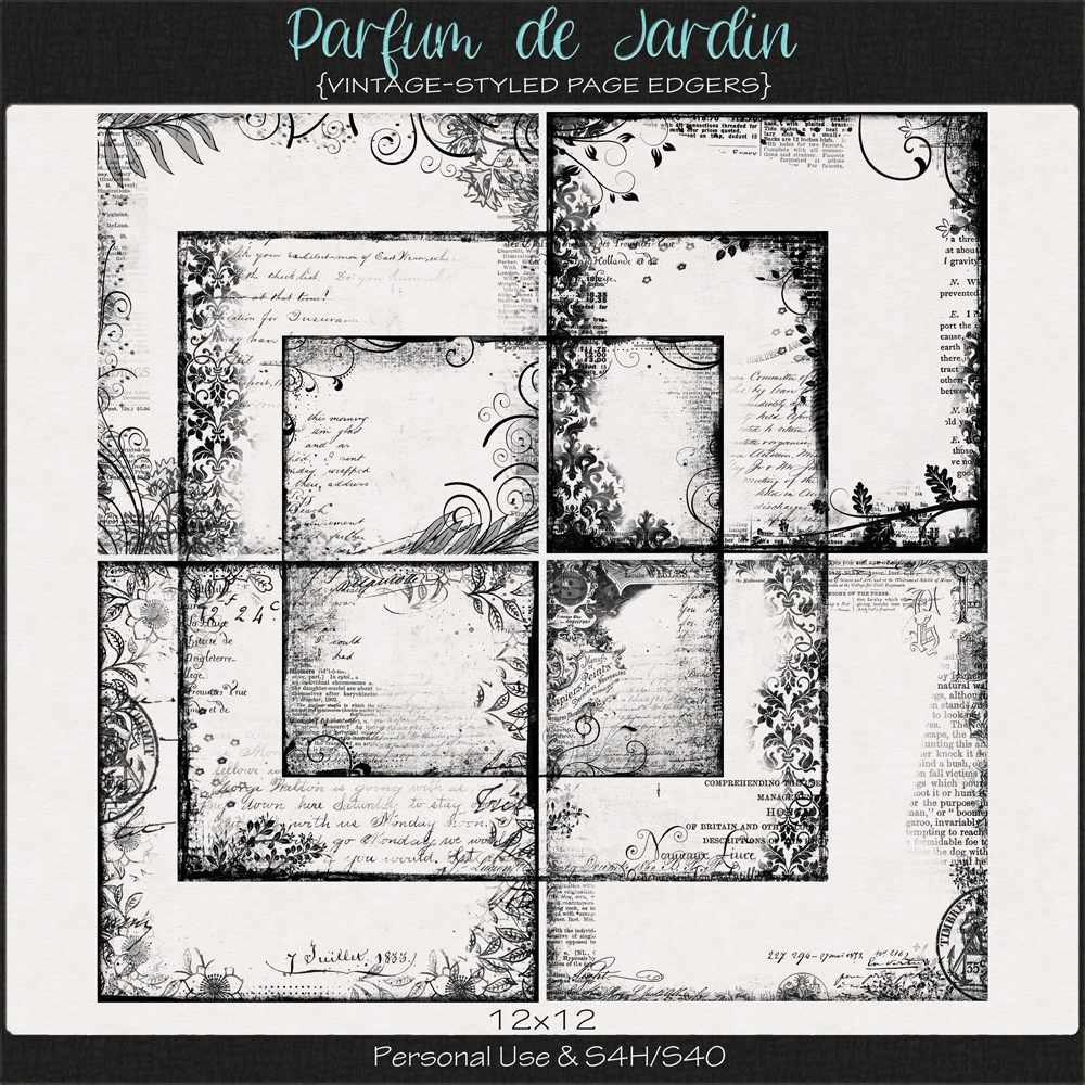 Parfum de Jardin Vintage Page Borders by ADB Designs