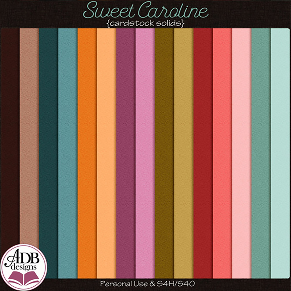 Sweet Caroline Cardstock Solid Papers by ADB Designs