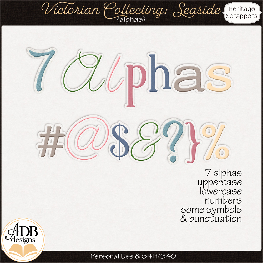 Victorian Collecting Seaside Alphas by ADB Designs