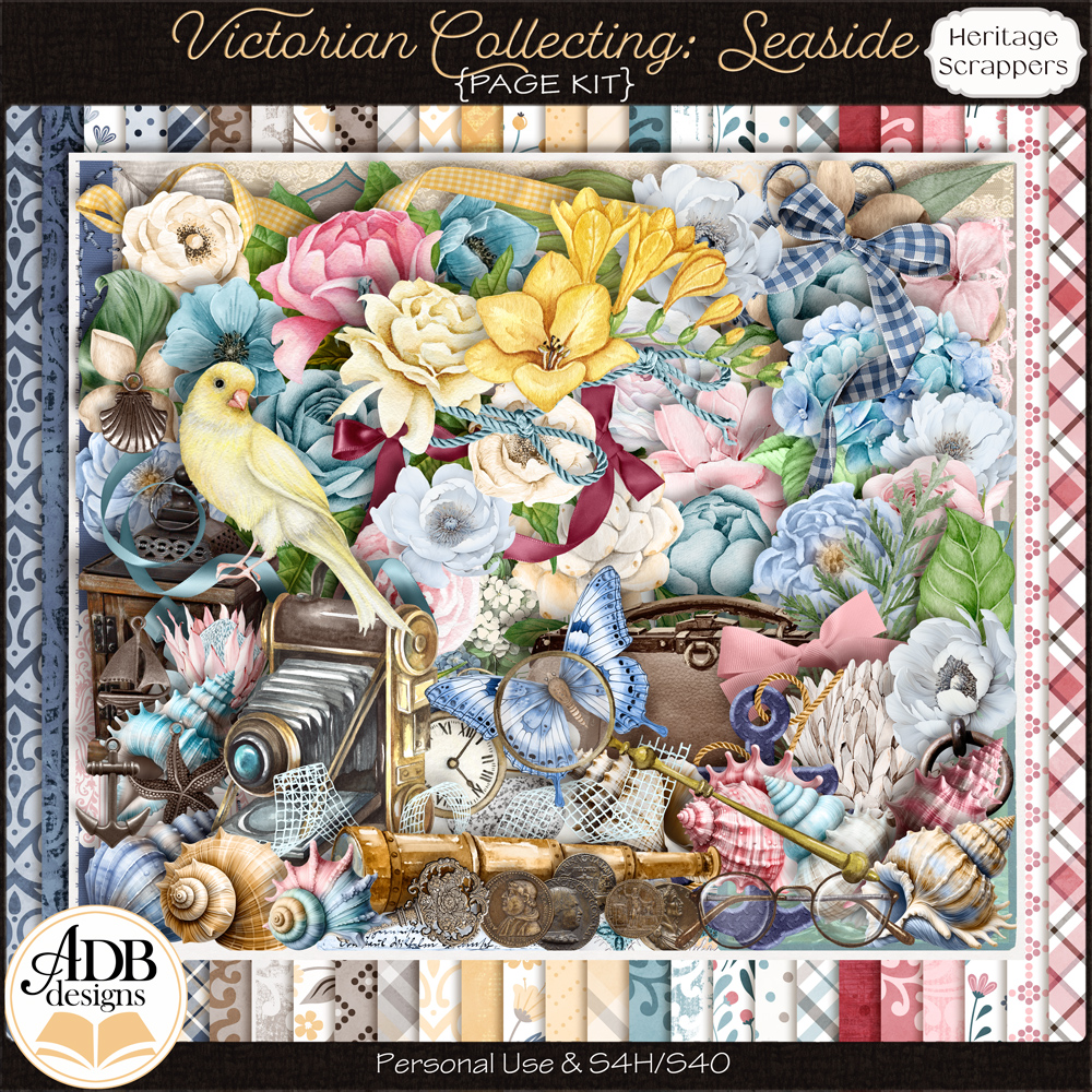 Victorian Collecting Seaside Page Kit by ADB Designs