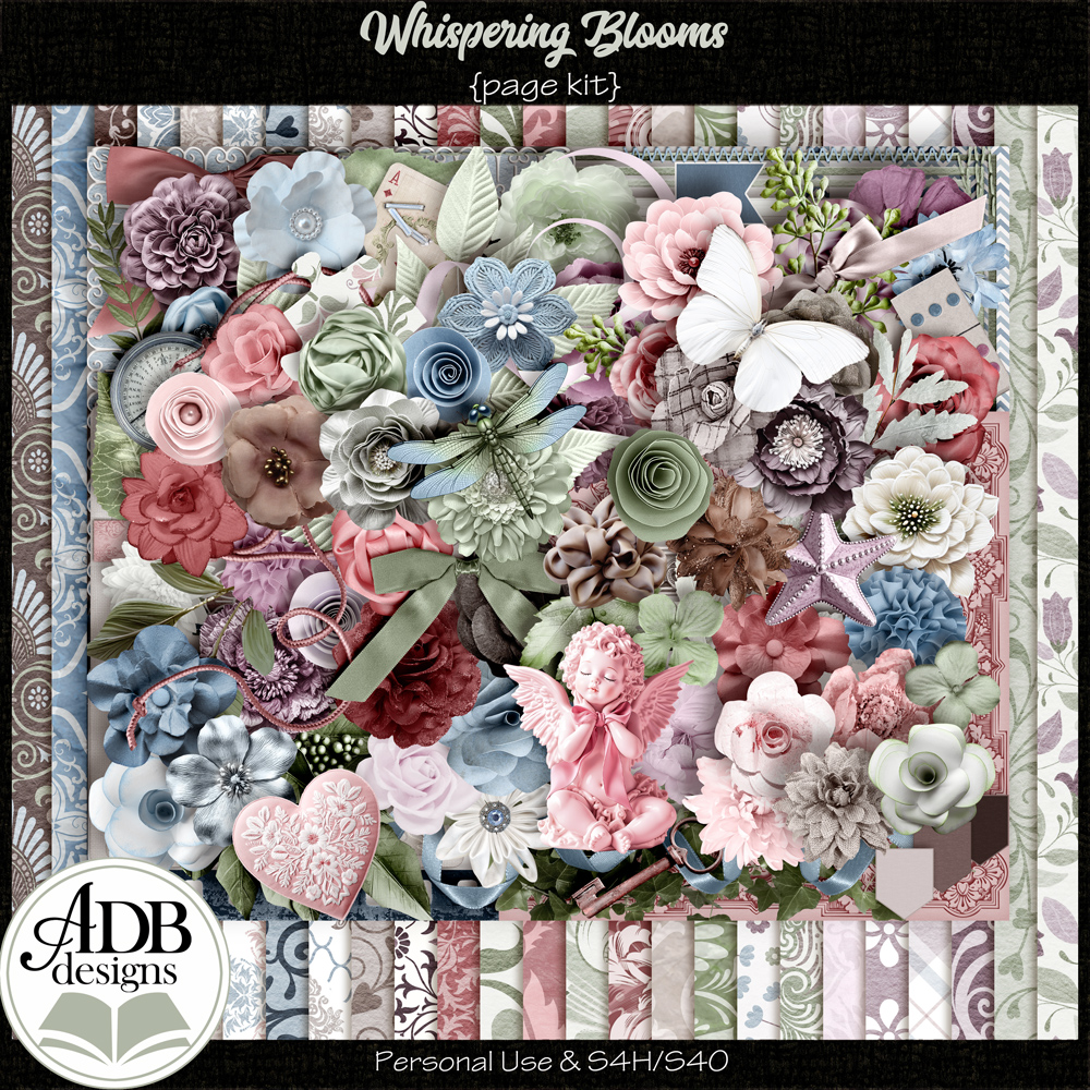 Whispering Blooms Page Kit by ADB Designs