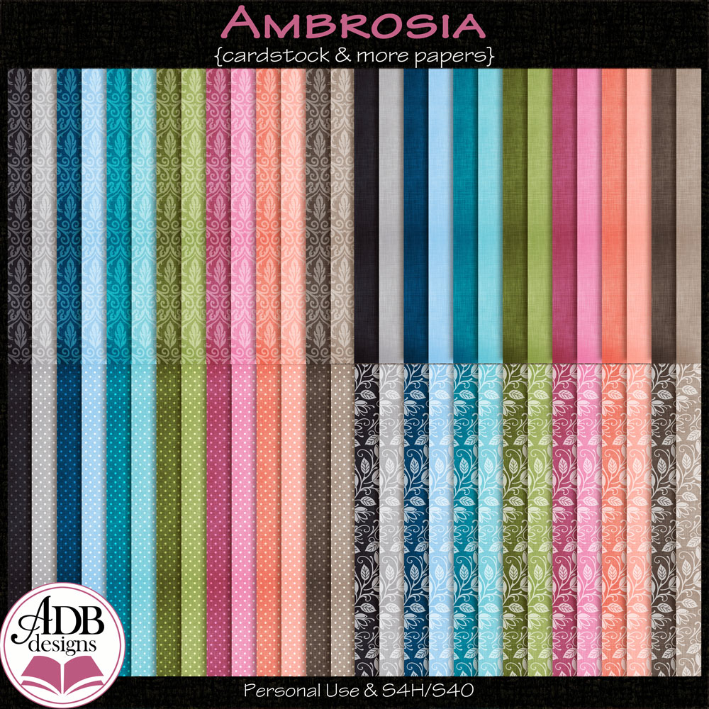 Ambrosia Solid Papers & More by ADB Designs