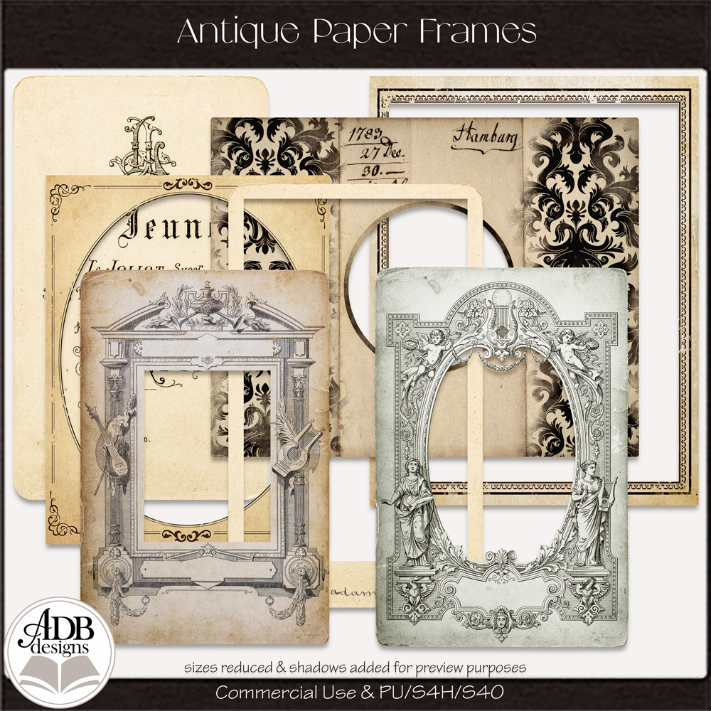 Antique Paper Frames by ADB Designs - CU/PU Antique Paper Frames by ADB Designs - CU/PU