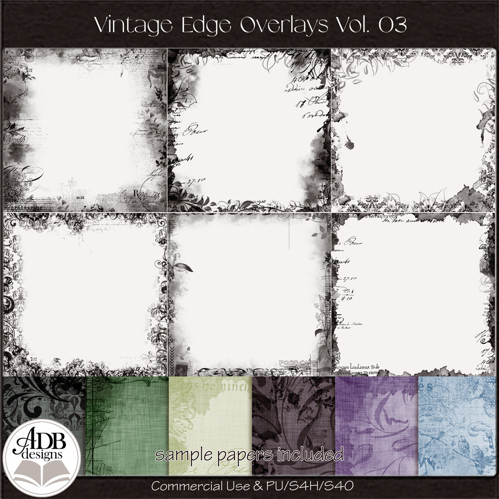 Vintage Edge Overlays & Papers Vol 03 by ADB Designs CU/PU