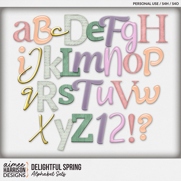 Delightful Spring Alphabet Sets by Aimee Harrison