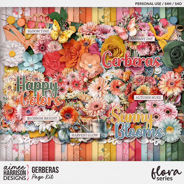 Gerberas Page Kit by Aimee Harrison