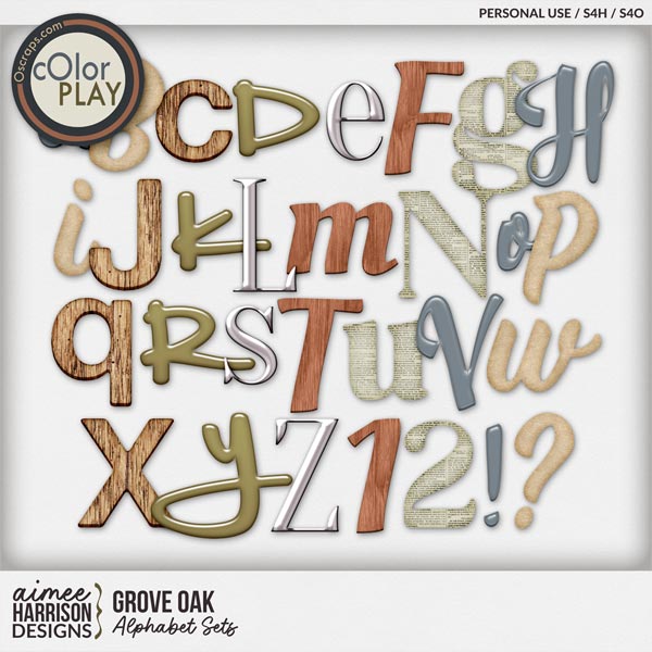 Grove Oak Alphabet Sets by Aimee Harrison