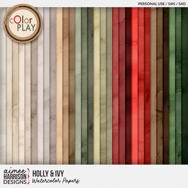 Holly & Ivy Watercolor Papers by Aimee Harrison