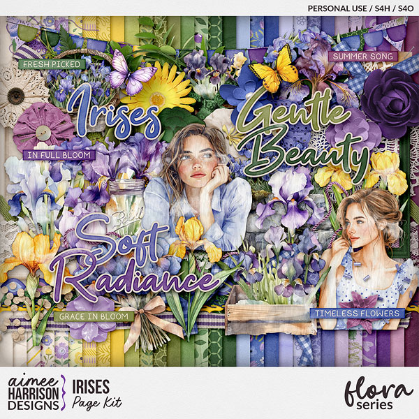 Irises Page Kit by Aimee Harrison