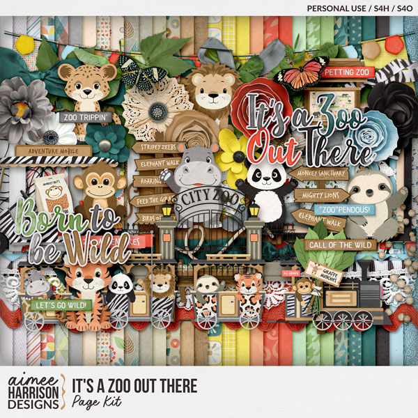 It's a Zoo Out There Page Kit by Aimee Harrison
