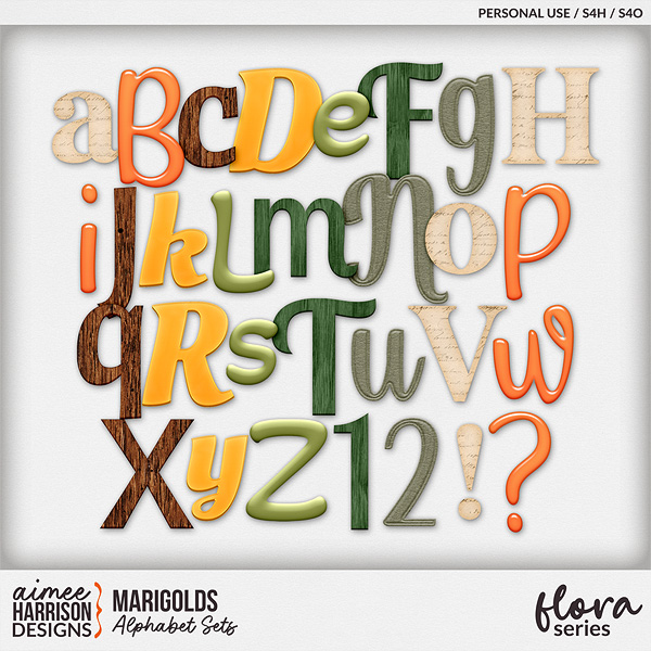 Marigolds Alphabet Sets by Aimee Harrison