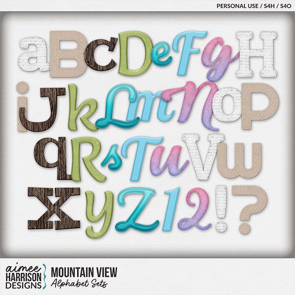 Mountain View Alphabet Sets by Aimee Harrison