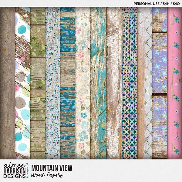 Mountain View Wood Papers by Aimee Harrison