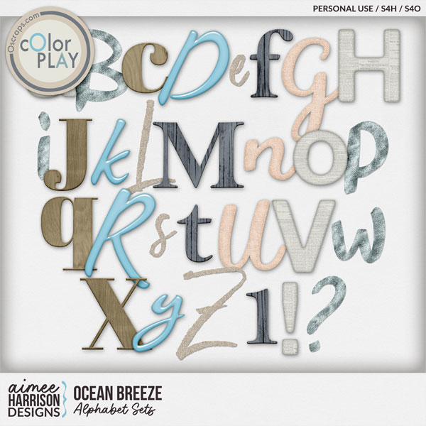 Ocean Breeze Alphabet Sets by Aimee Harrison