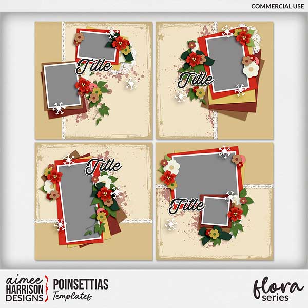 Poinsettias Templates by Aimee Harrison