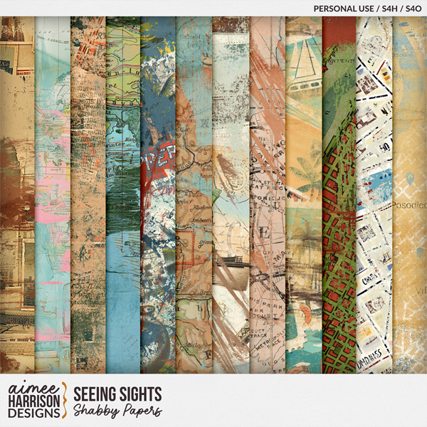 Seeing Sights Shabby Papers by Aimee Harrison