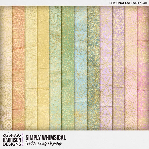 Simply Whimsical Gold Leaf Papers by Aimee Harrison