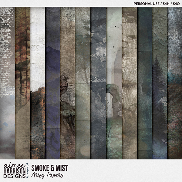 Smoke & Mist Artsy Papers by Aimee Harrison